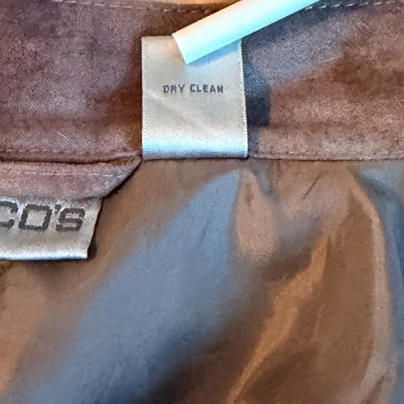 Chico's Moto Style Lined Jacket Brown Faux Suede with Metallic Shine (Size 3) - Picture 6 of 6